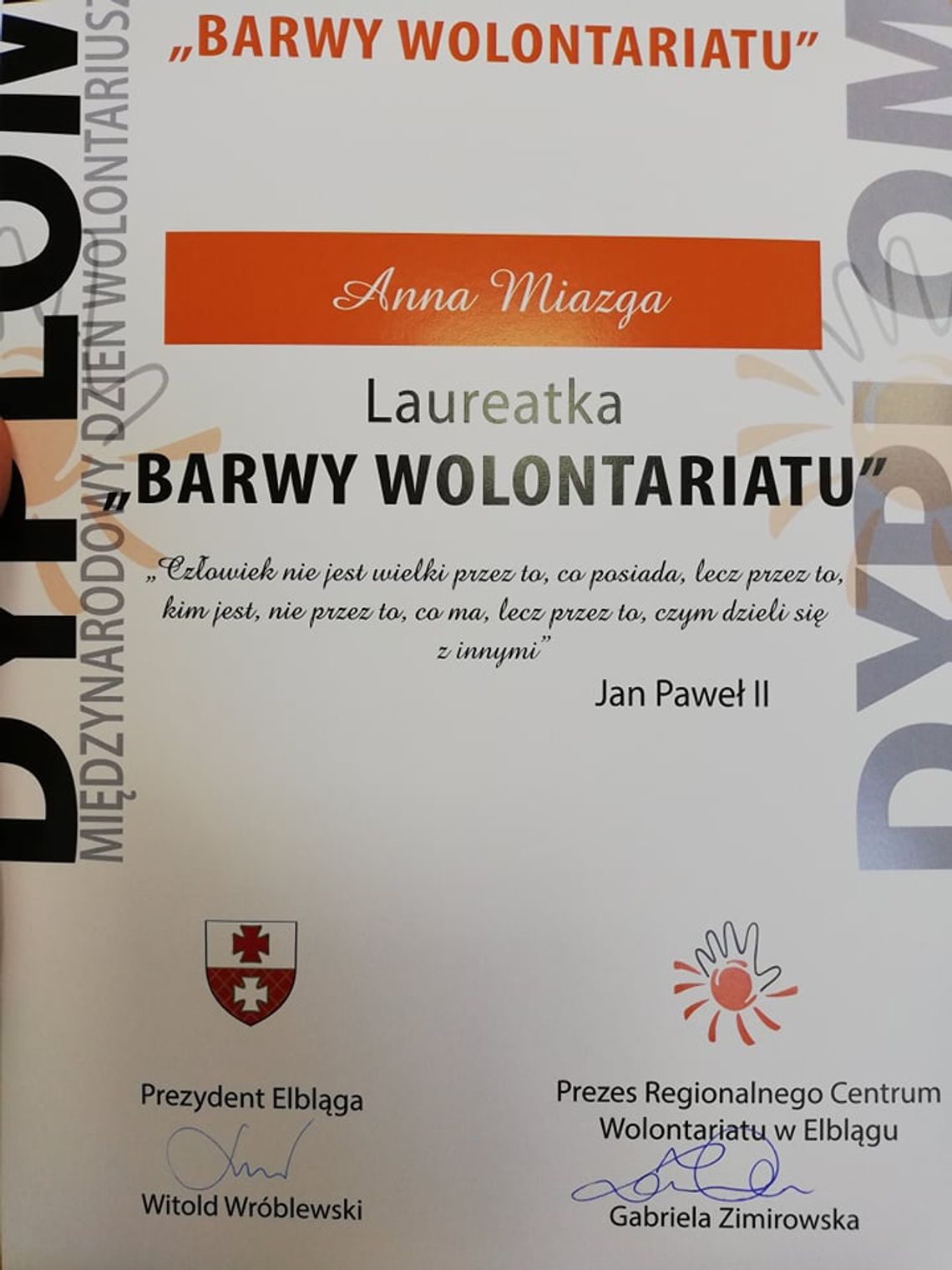 LSP laureatem Barw Wolontariatu