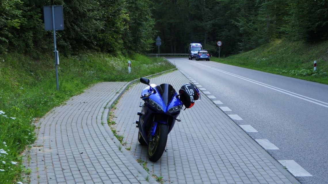 Wypadek motocyklisty w Kadynach